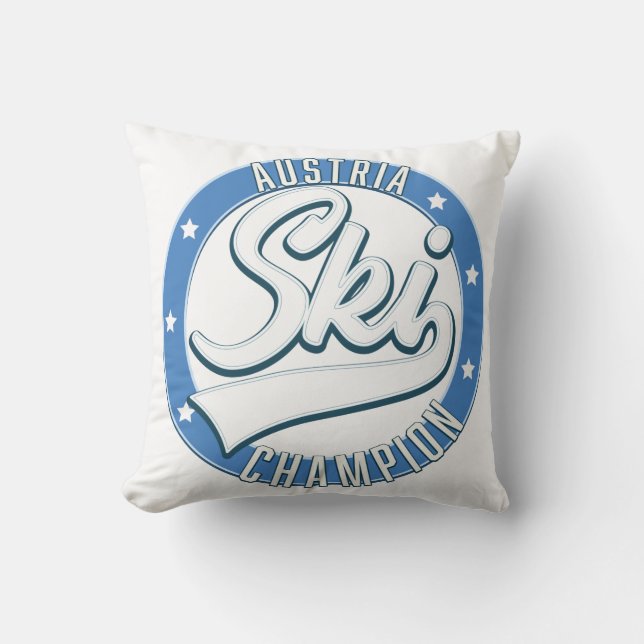 Österrike Skidmästare logotyp Tvåtons kaffemugg Kudde (Framsida)