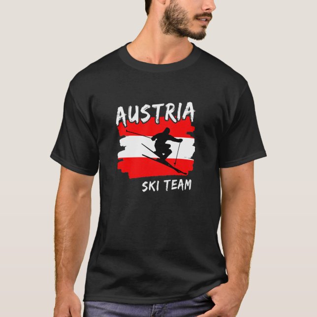 Österrike Skidor T Shirt (Framsida)