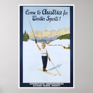 Österrike Skidposter Konst Österrikisk Resa Tryck