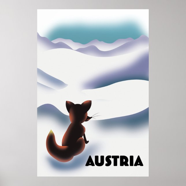 Österrike skidresor affisch (Framsidan)