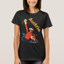 Österrike Skidvinnare Röd Retro Resa T-Shirt