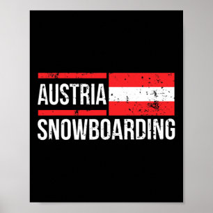 Österrike Snowboarding Austria Flagga Tävling Half Poster