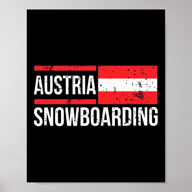 Österrike Snowboarding Austria Flagga Tävling Half Poster (Framsidan)