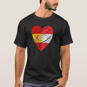 Österrike Spanien Heart Spain Flagga Austria Flagg T Shirt
