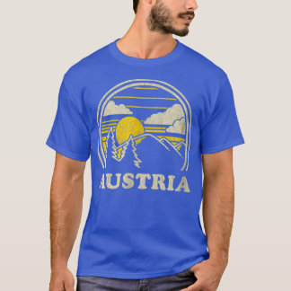 Österrike T Shirt Vintage Hiking Mountains Tee