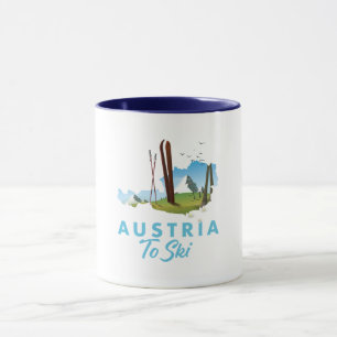 Österrike till skidåkning. mugg