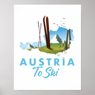 Österrike till skidåkning. poster