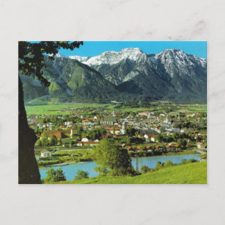 Österrike, Tyrolen, Solbad Hall, River Inn Vykort