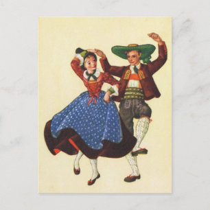 Österrike, Tyrolen, traditionella folkdansare Vykort