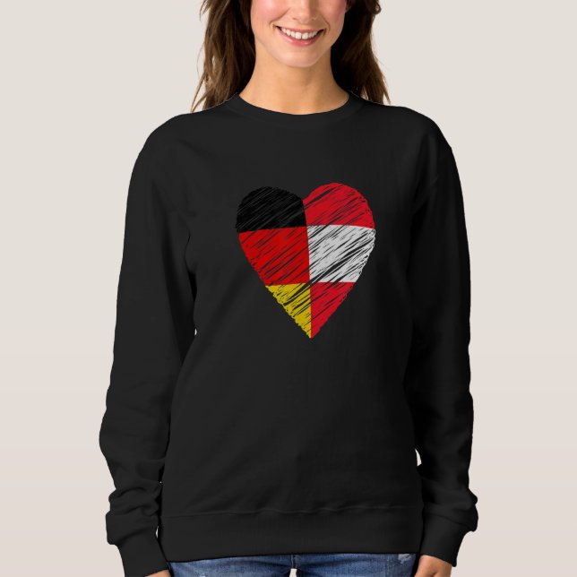 Österrike Tyskland Heart German Flagga Austria Fla T Shirt (Framsida)
