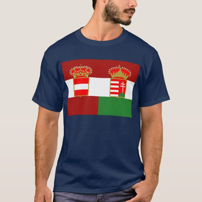 Österrike Ungernflagga T Shirt (Framsida)