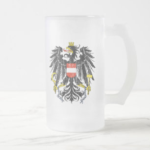 Österrike vapensköld frostat ölglas