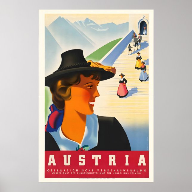 Österrike Vintage Resa Affisch Tryck (Framsidan)