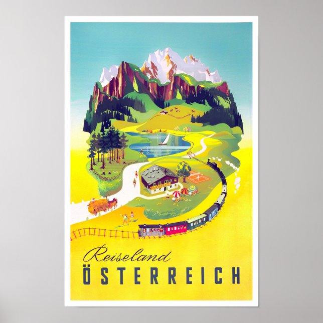 Österrike vintage resor Poster (Framsidan)