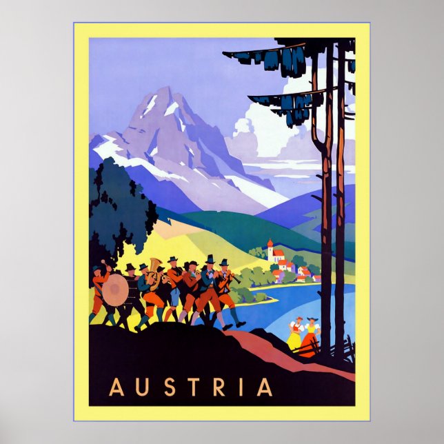 Österrike ~Vintage resor Poster (Framsidan)