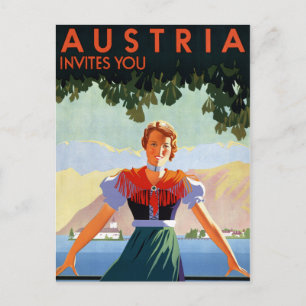 Österrike Vintage resor Poster Vykort