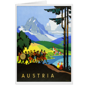 Österrike vintage resoraffisch hälsningskort