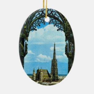 Österrike Wien, St Stephen domkyrka Julgransprydnad Keramik
