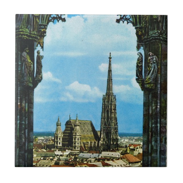 Österrike Wien, St Stephen domkyrka Kakelplatta (Framsidan)