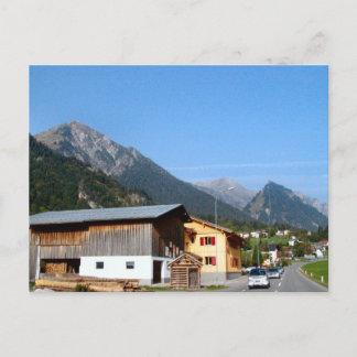 Österrike, Zillertal Woodmill och berg Vykort