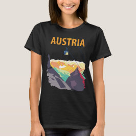 Österrikes Alpin Kabelbana Utsikt Resa T-Shirt