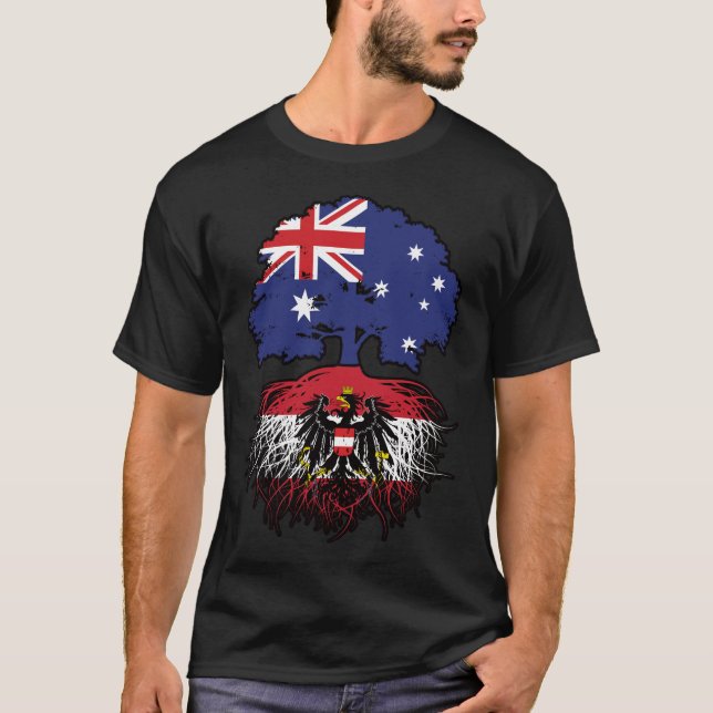 Österrikes australiska Australiens Träd-rötter T Shirt (Framsida)