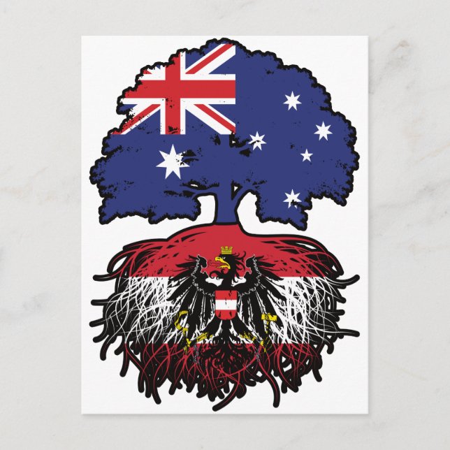 Österrikes australiska Australiens Träd-rötter Vykort (Framsida)