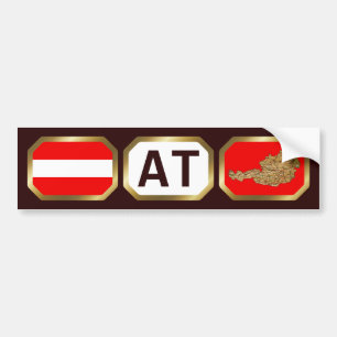 Österrikes Flagga Bumper Sticker Bildekal