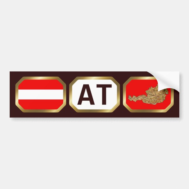 Österrikes Flagga Bumper Sticker Bildekal (Framsidan)