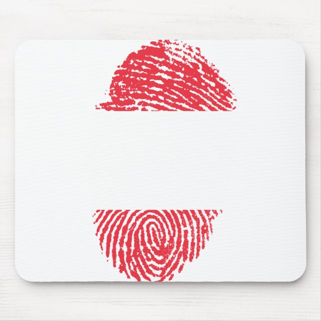 Österrikes Flagga Fingerprint Land Pride Identity Musmatta (Framsidan)