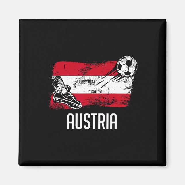 Österrikes flagga Jersey Österrikiska fotbollslage Magnet (Framsidan)
