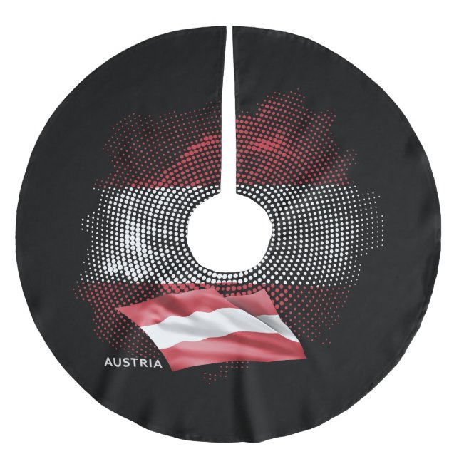 Österrikes flagga julgransmatta borstad polyester (Framsidan)