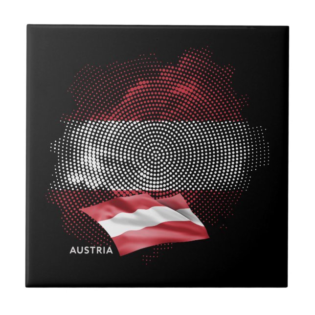 Österrikes flagga kakelplatta (Framsidan)