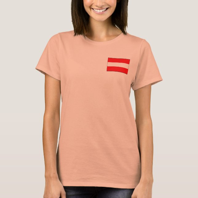 Österrikes Flagga + Karttröja T Shirt (Framsida)