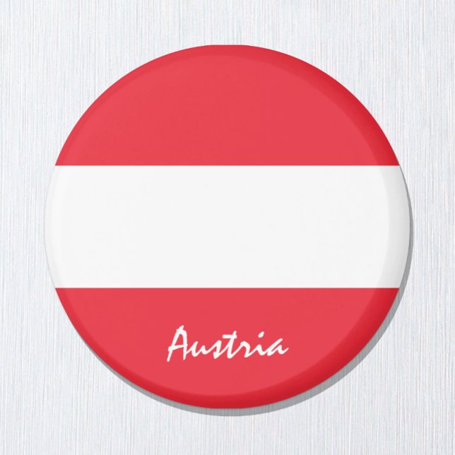 Österrikes flagga och Österrike - resor/sportfanta Magnet (Skapare uppladdad)