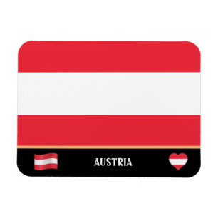 Österrikes Flagga- och österrikisk land-resa / Magnet