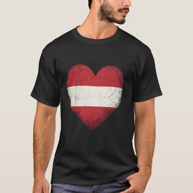 Österrikes Flagga Österrikiska Rötter 6 T Shirt (Framsida)