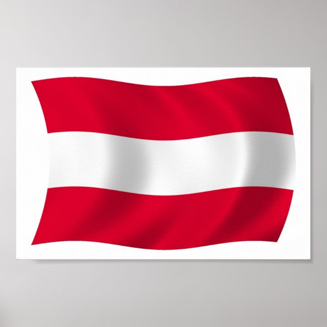 Österrikes Flagga Poster utskrift (Framsidan)