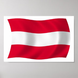 Österrikes flagga Postertryck Poster