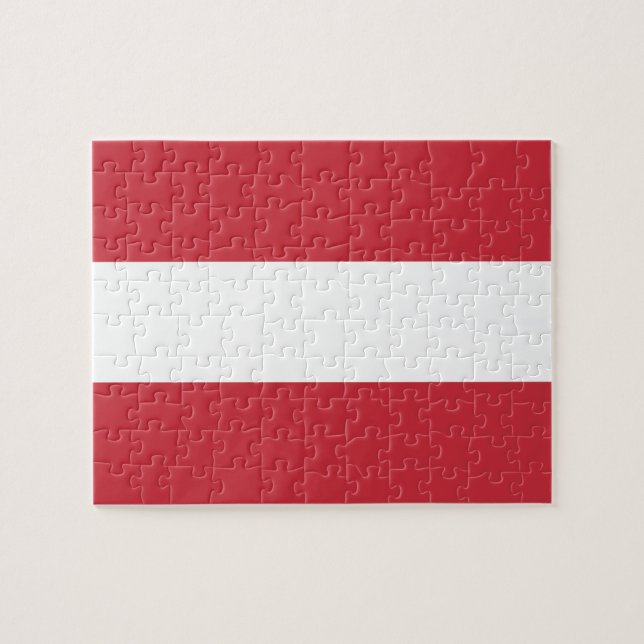 Österrikes flagga pussel (Horisontell)