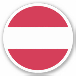 Österrikes flagga rund dekal