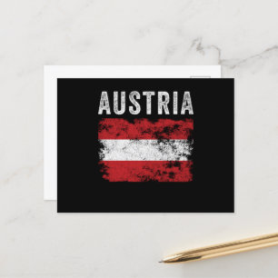 Österrikes flagga slitgad - Österrikisk flagga Vykort