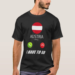 Österrikes Flagga Souvenir Österrike uppmanar T Shirt