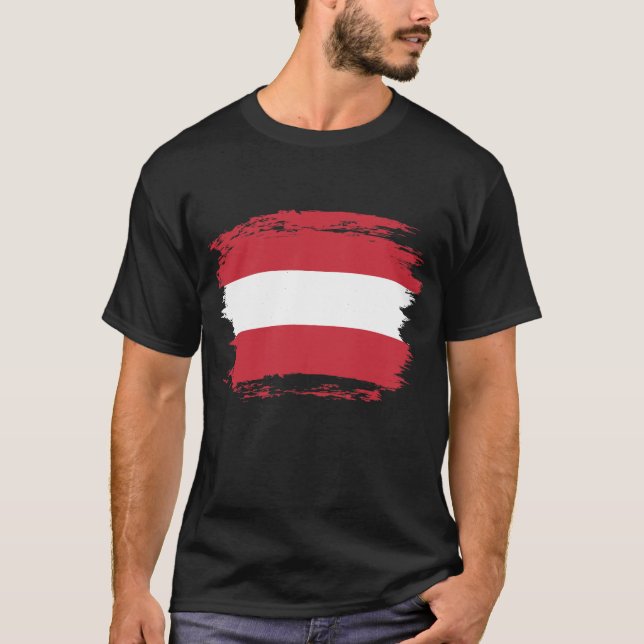 Österrikes flagga t shirt (Framsida)