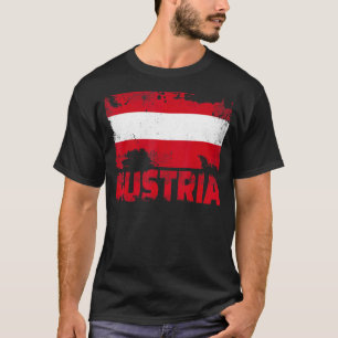 Österrikes Flagga Vintage Distress Austria Grunge  T Shirt