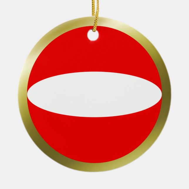 Österrikes flaggprydnad julgransprydnad keramik (Framsidan)