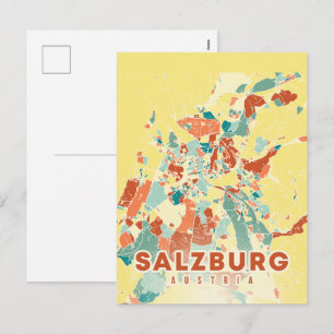 Österrikes huvudstad salzburg karta  helg vykort