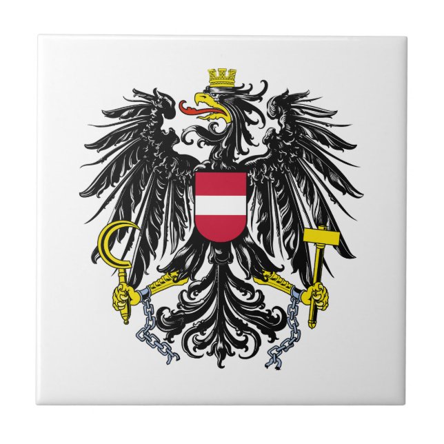 Österrikes lands vapensköld symbol emblem flagga kakelplatta (Framsidan)