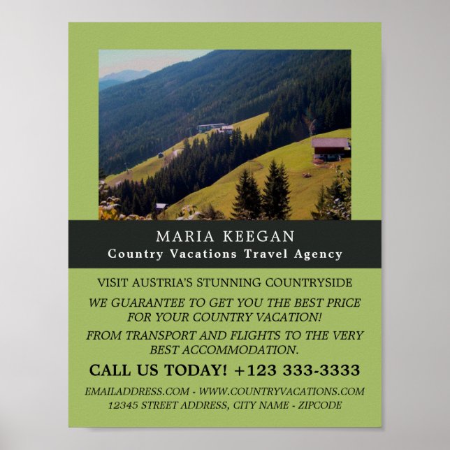 Österrikes landskap, resebyråreklam poster (Framsidan)