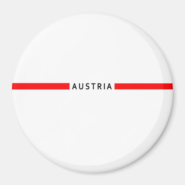 Österrikes minimalistiska flagga magnet (Framsidan)